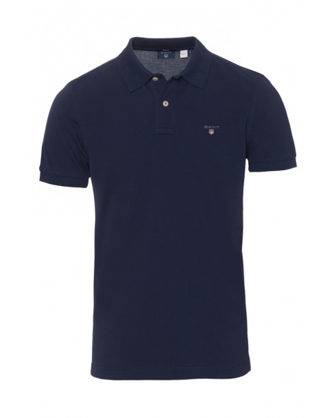 Polo μπλούζα μονόχρωμη Gant Σκούρο μπλε 3G2201-433