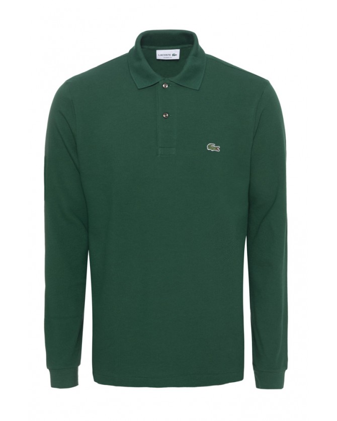 Polo μπλούζα μονόχρωμη Lacoste Πράσινο 3L1312-L132