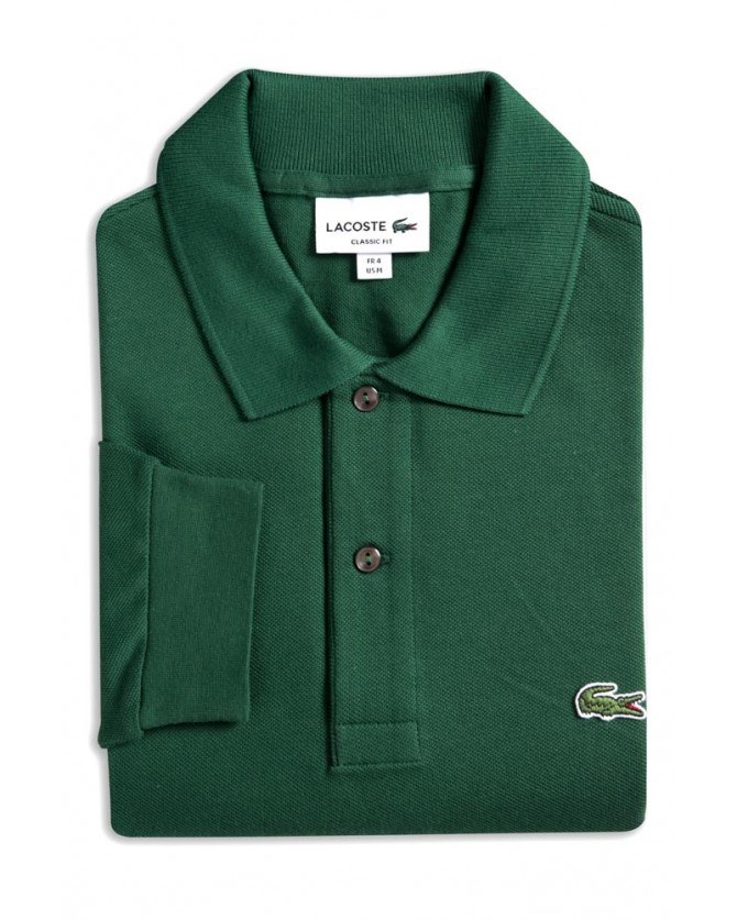 Polo μπλούζα μονόχρωμη Lacoste Πράσινο 3L1312-L132