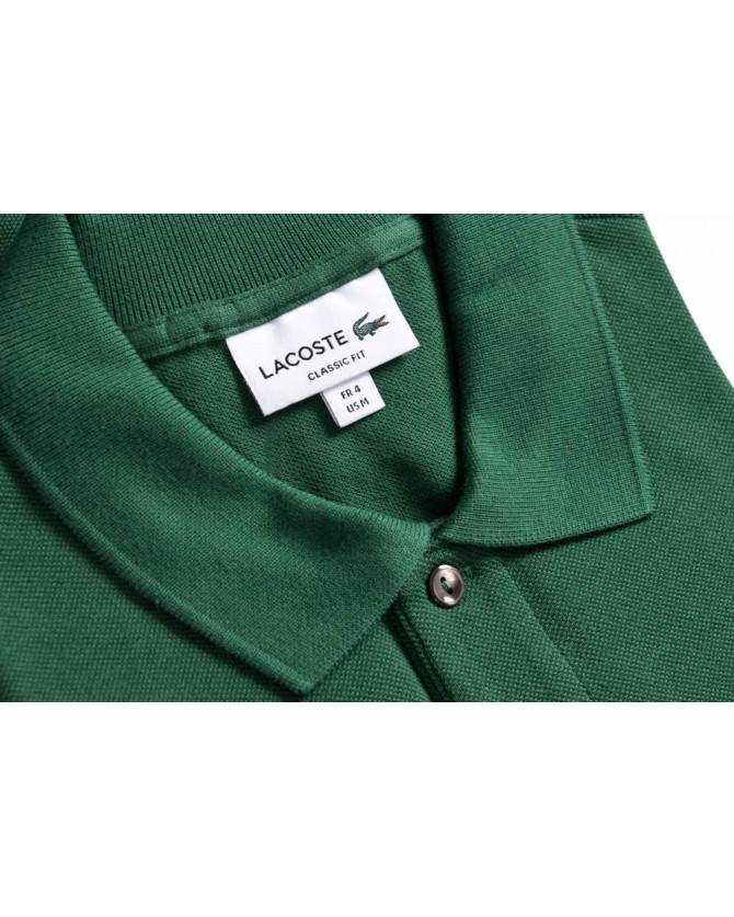 Polo μπλούζα μονόχρωμη Lacoste Πράσινο 3L1312-L132