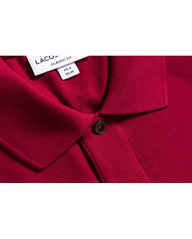 Polo μπλούζα μονόχρωμη Lacoste Μπορντώ 3L1312-L476