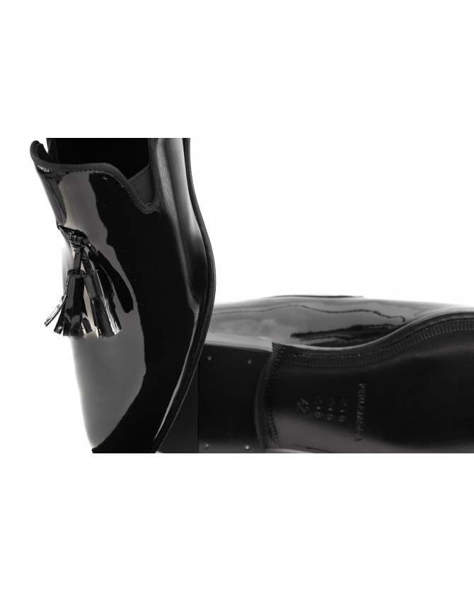 Υπόδημα γαμπριάτικο Per La Moda Μαύρο Λουστρίνι 4441-BLACK