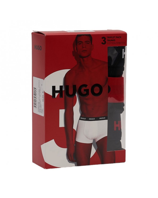 Τριάδα σετ εσωρούχων boxer Hugo Μαύρα TRUNK TRIPLET PACK 50469766-010