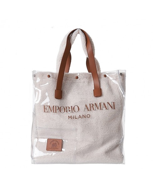 Τσάντα Oversized Emporio Armani Εκρού Y3D270YWI3V 89325-TRASPARENTE/LATTE