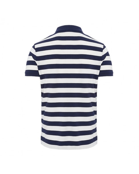 Polo t-shirt ανδρικό Ralph Lauren ριγέ Σκούρο μπλε 710934552-001 CUSTOM SLIM FIT