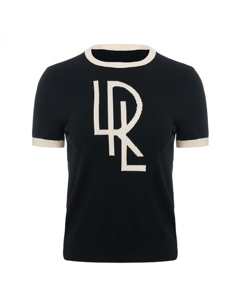 T-shirt γυναικείο πλεκτό Ralph Lauren Μαύρο 200933170-001 Slim fit