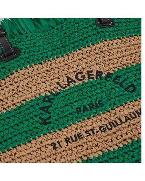 Τσάντα ψάθινη Karl Lagerfeld Πράσινη 241W3008-424