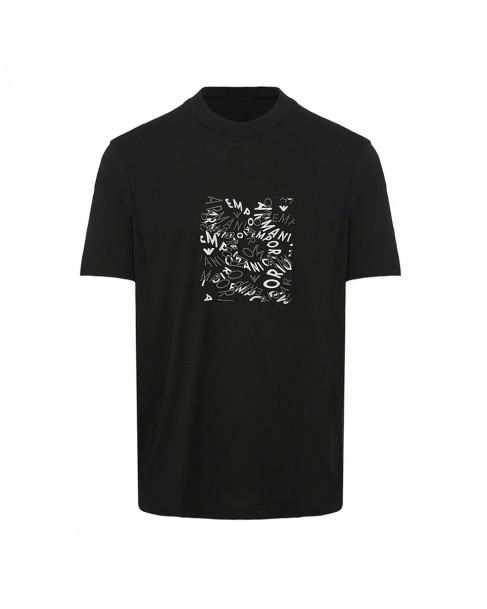 T-shirt ανδρικό Emporio Armani Μαύρο βαμβακερό 3D1TG31JPZZ-0056