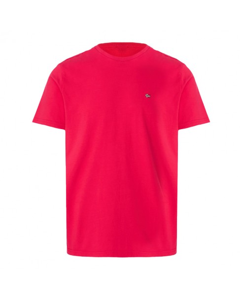 T-shirt ανδρικό Napapijri βαμβακερό Φούξια SALIS SS SUM NP0A4H8D R25-RED BARBERRY Regular fit