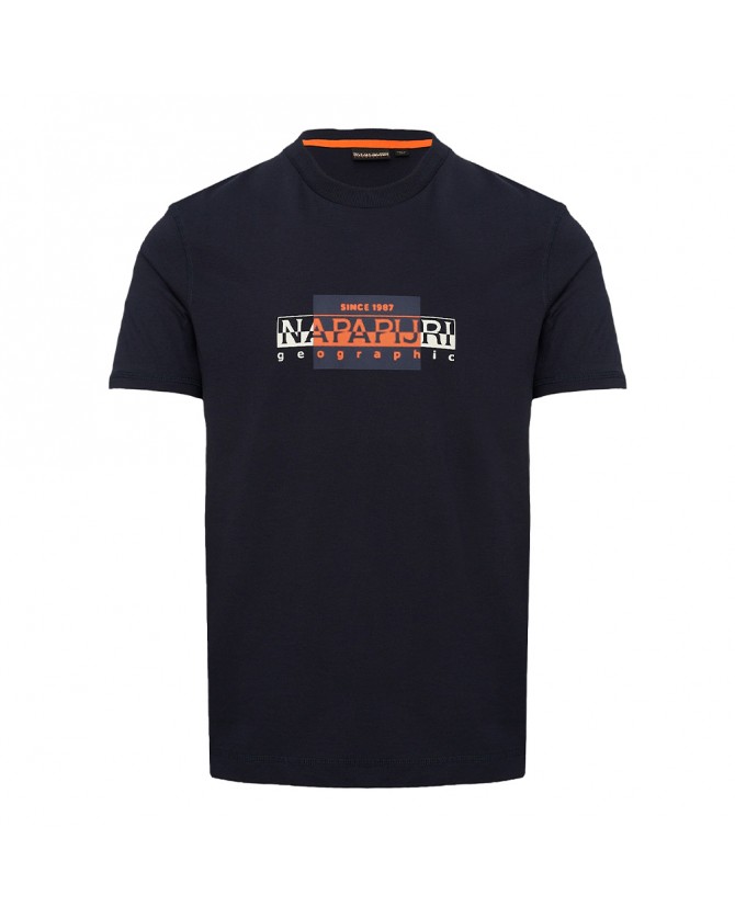 T-shirt ανδρικό Napapijri Σκούρο μπλε βαμβακερό S-SMALLWOOD NP0A4HQK 176-MARINE