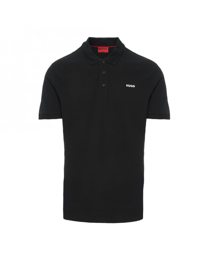 Polo t-shirt ανδρικό Hugo Μαύρο βαμβακερό Donos222 50466182-002 Regular fit