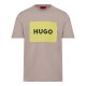 T-shirt ανδρικό Hugo Μπεζ βαμβακερό  Dulive222 50467952-055 Regular fit