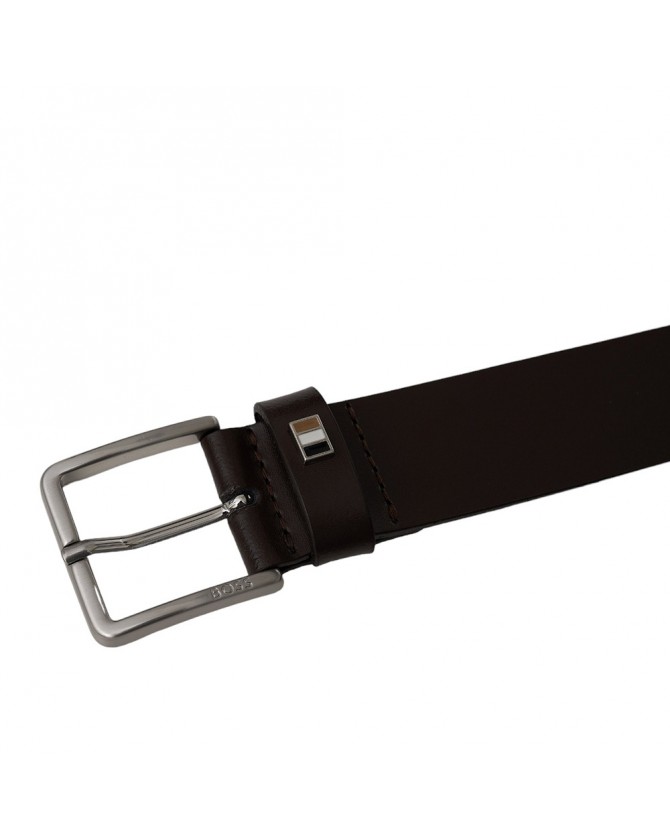 Ζώνη Boss δερμάτινη Καφέ Ther-Flag-E_Sz35 50486839-305
