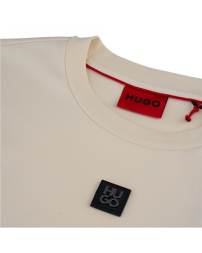 T-shirt ανδρικό Hugo βαμβακερό Εκρού Dalile 50505201-121 Regular fit