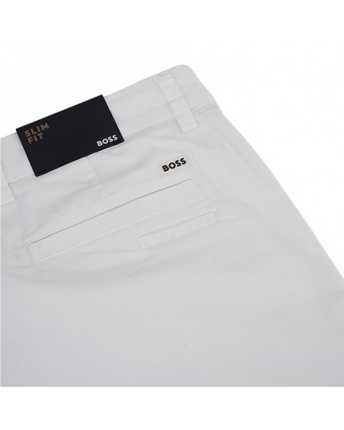 Παντελόνι ανδρικό chinos Boss βαμβακερό Λευκό Kaiton 50505392-100 Slim fit