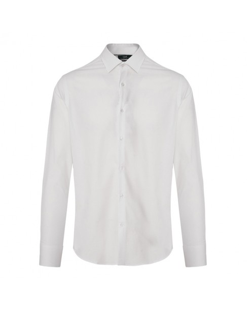 Πουκάμισο ανδρικό The Bostonians βαμβακερό Λευκό 3ACP2128-B001WH Slim fit 