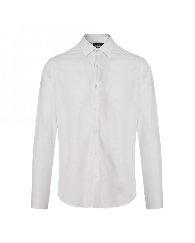 Πουκάμισο ανδρικό The Bostonians βαμβακερό Λευκό 3ACP2128-B001WH Slim fit