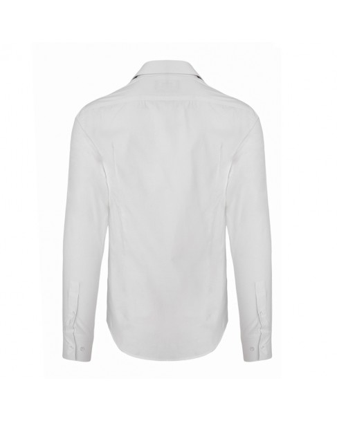 Πουκάμισο ανδρικό The Bostonians βαμβακερό Λευκό 3ACP2128-B001WH Slim fit 