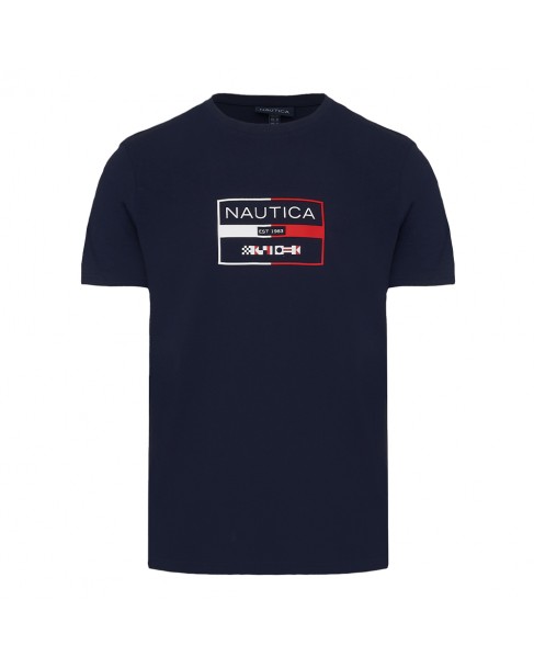 T-shirt ανδρικό Nautica Σκούρο μπλε βαμβακερό 3NCN1M01613-NC459