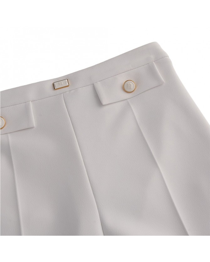 Παντελόνα Elisabetta Franchi Λευκή PA02941E2-360 Classic fit