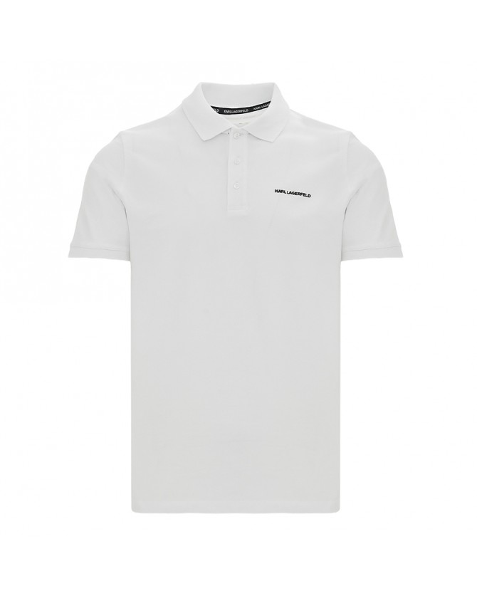 Polo t-shirt ανδρικό Karl Lagerfeld Λευκό βαμβακερό 745015-542221-10