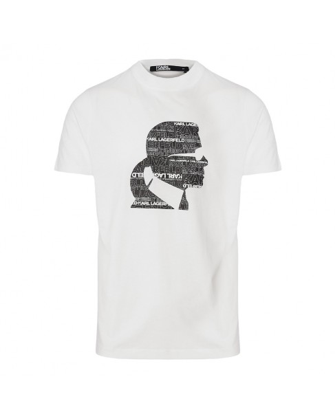 T-shirt ανδρικό Karl Lagerfeld βαμβακερό Λευκό 755423-542241-10 Regular fit