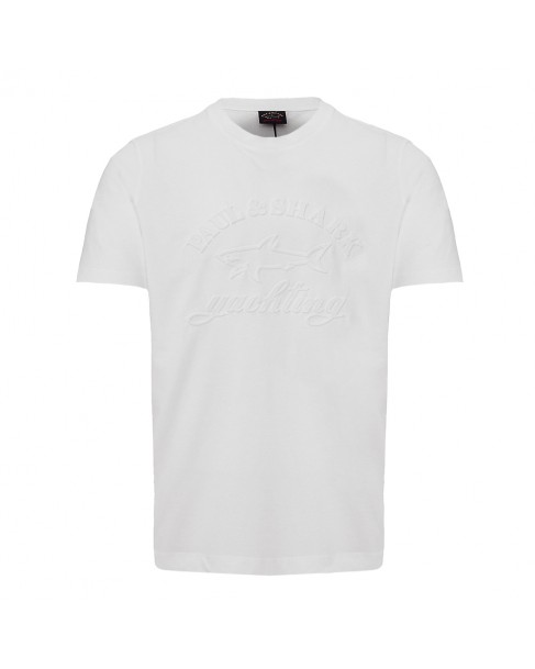 T-shirt ανδρικό Paul&Shark βαμβακερό Λευκό 23411196-10