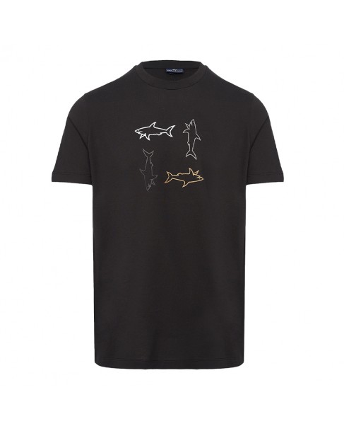 T-shirt ανδρικό Paul&Shark Μαύρο 24411088-11 Regular fit