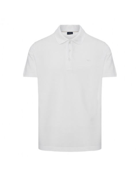 Polo t-shirt ανδρικό Paul&Shark Λευκό βαμβακερό 24411247-10 Regular fit