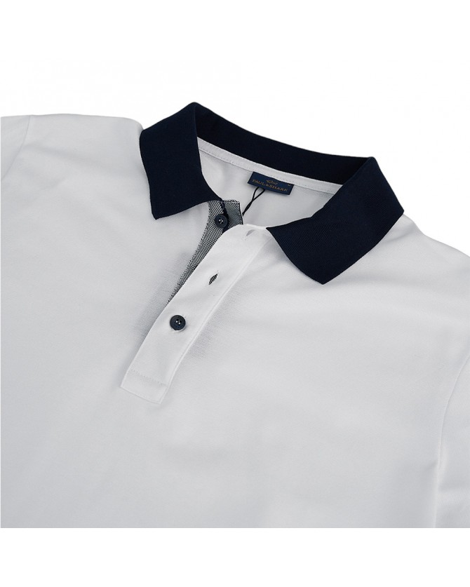 Polo t-shirt ανδρικό Paul&Shark Λευκό βαμβακερό 24411316-10 Regular fit