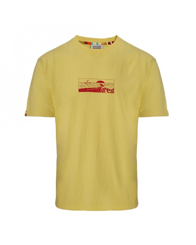 T-shirt ανδρικό Scotch&Soda Κίτρινο βαμβακερό 175646-SC6939
