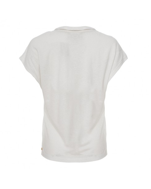T-shirt γυναικείο Scotch&Soda λινό Λευκό 177324-SC0006 Regular fit