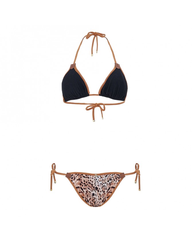 Μαγιό bikini Despi διπλής όψης Μαύρο-Animal print BUZIOS REVERS BK-JAGUAR BLACK