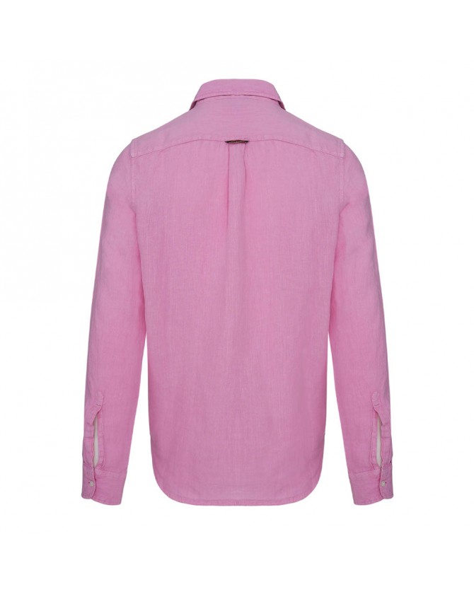Πουκάμισο λινό Superdry Ροζ M4010607A-TZJ