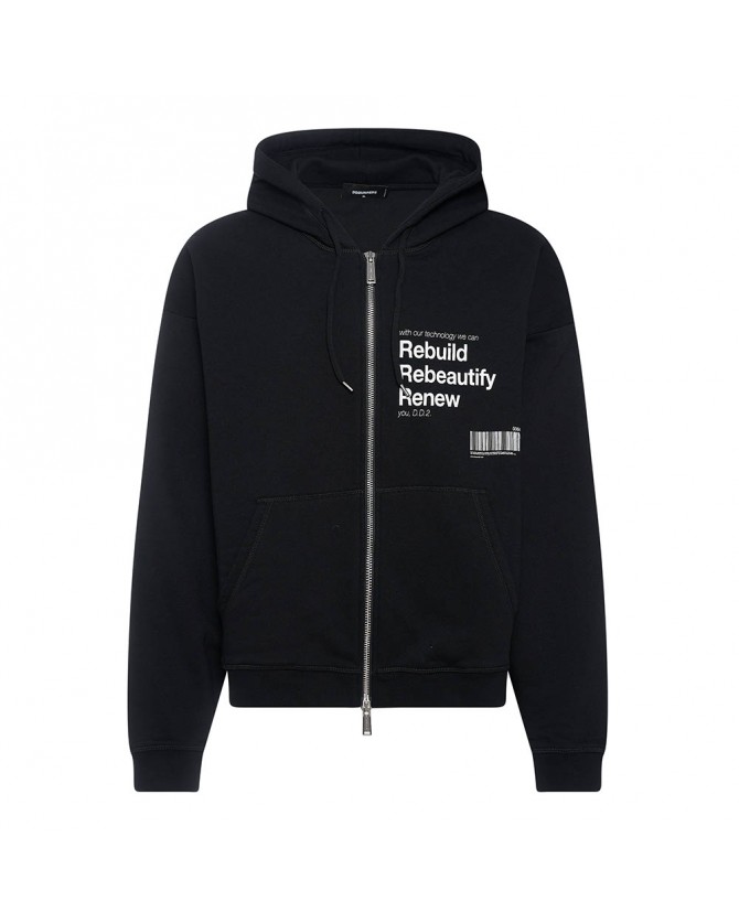 Ζακέτα φούτερ Dsquared2 Μαύρη S71HG0142S25516-900