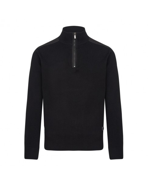 Πλεκτό Half zip The Bostonians Μαύρο 3MO1110-B031BL
