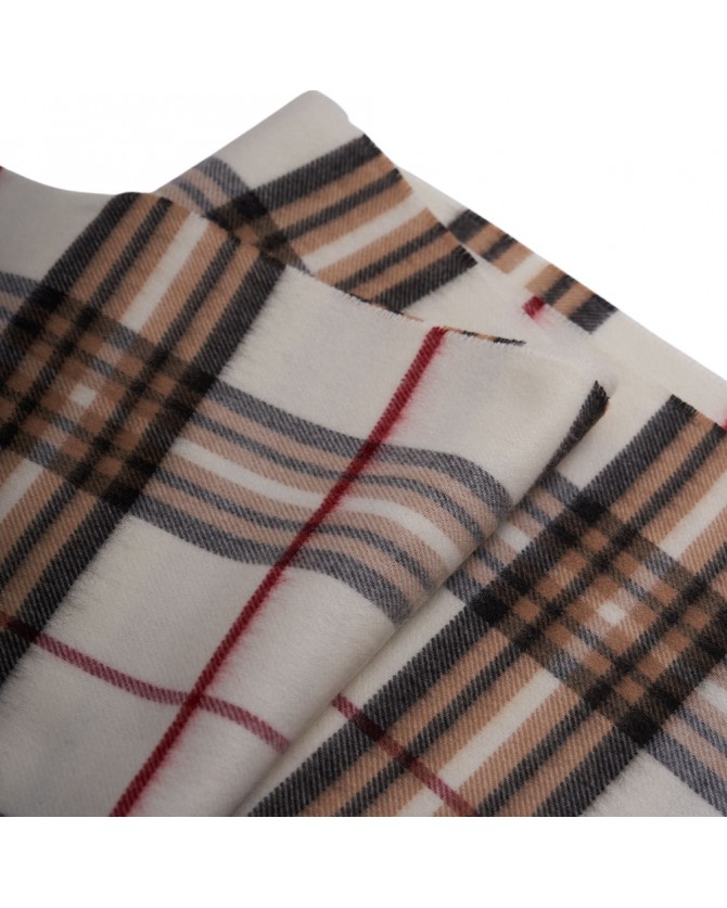 Κασκόλ The Bostonians καρό Εκρού 3SC701130-B054OF