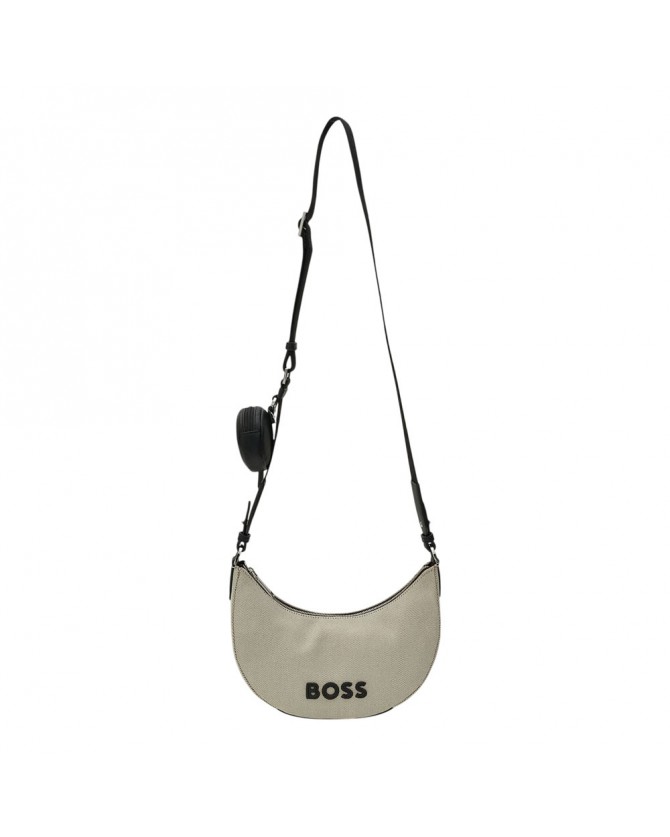 Τσάντα Boss Εκρού Addison Halfmoon CV 50541511-104