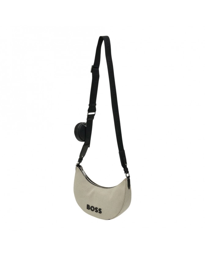 Τσάντα Boss Εκρού Addison Halfmoon CV 50541511-104