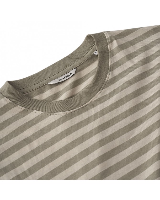 T-shirt Gabba Πράσινο DUNE LOGO STRIPES SS GOTS-GREEN STRIPE