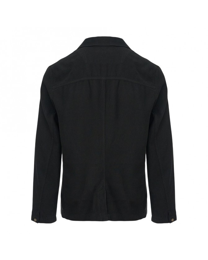 Overshirt Gabba Μαύρο PLAZA LINO-METEORITE