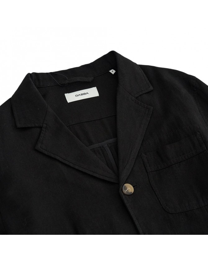 Overshirt Gabba Μαύρο PLAZA LINO-METEORITE