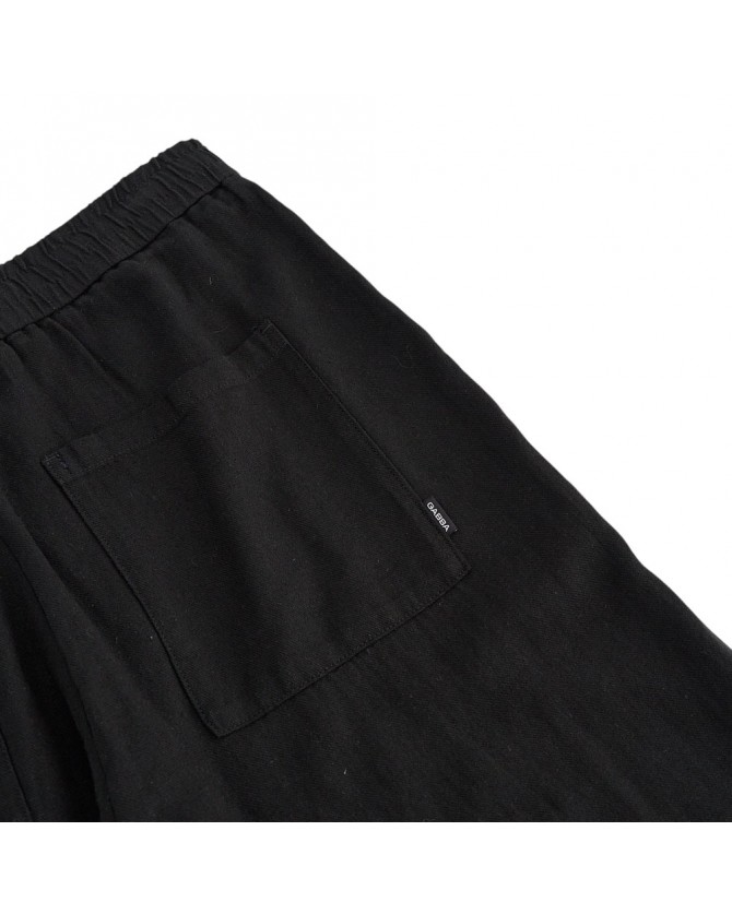 Παντελόνι Gabba Μαύρο λινό ZETA LINO-METEORITE