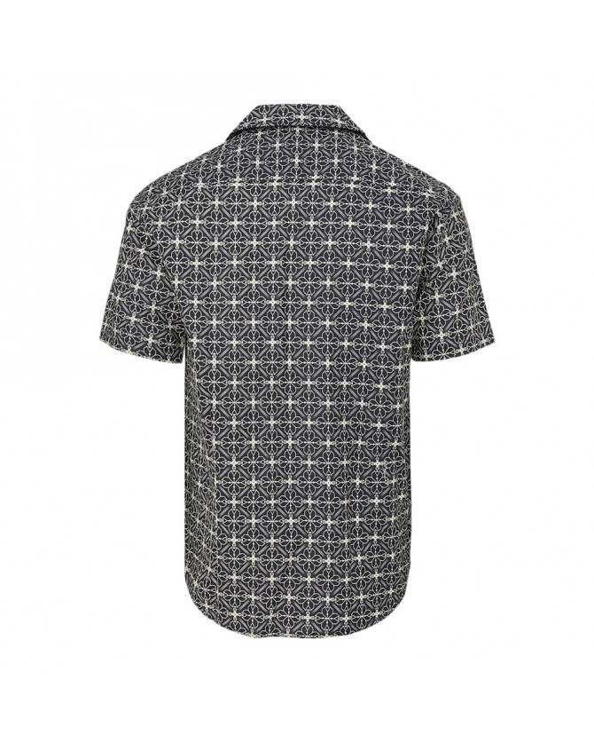 Πουκάμισο κοντομάνικο Gabba Σκούρο μπλε TIMO RESORT AOP SS-NAVY