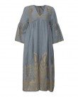 Φόρεμα Greek Archaic Kori Σιέλ 230733-LIGHT GREY/GOLD