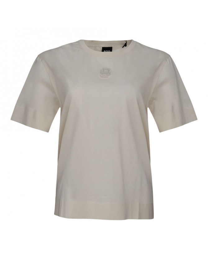 T-shirt Boss Εκρού Elpha_Placed3 50551443-118