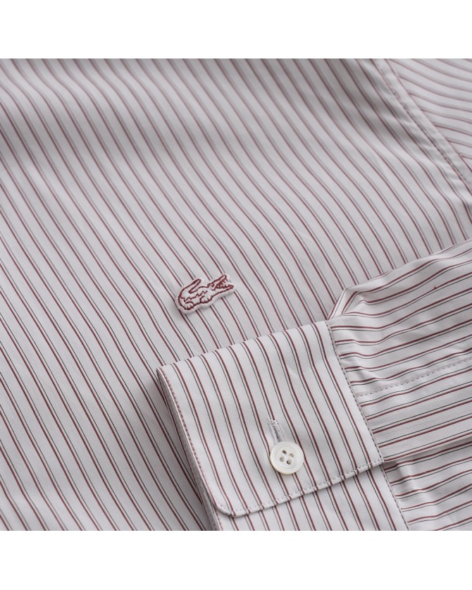 Πουκάμισο Lacoste Λευκό ριγέ Κόκκινο 3CH9087-L7I4