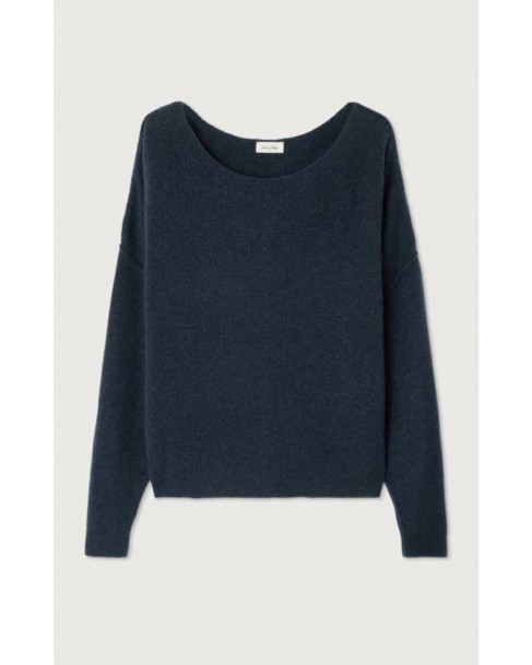 Πουλόβερ American Vintage Σκούρο μπλε DAM225-NAVY BLUE CHINE NOIR