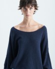 Πουλόβερ American Vintage Σκούρο μπλε DAM225-NAVY BLUE CHINE NOIR