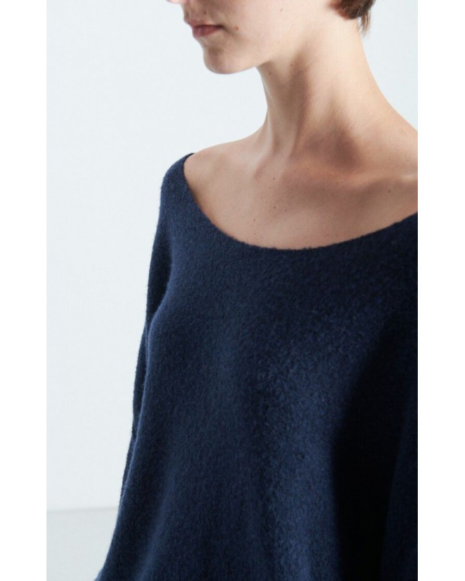 Πουλόβερ American Vintage Σκούρο μπλε DAM225-NAVY BLUE CHINE NOIR